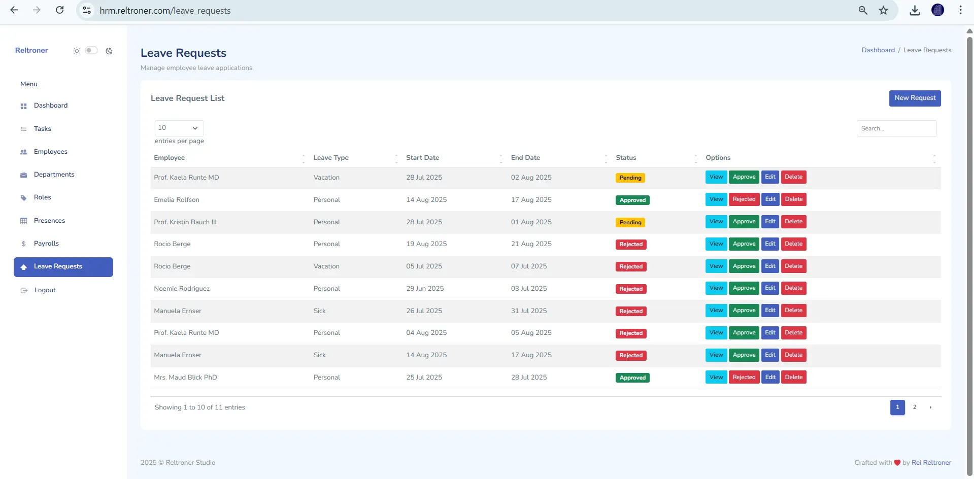 Admin Leave Request Form