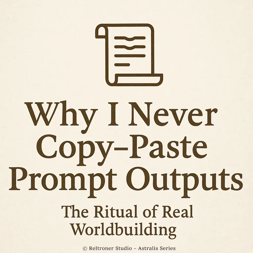 📜 Why I Never Copy-Paste Prompt Outputs: The Ritual of Real Worldbuilding