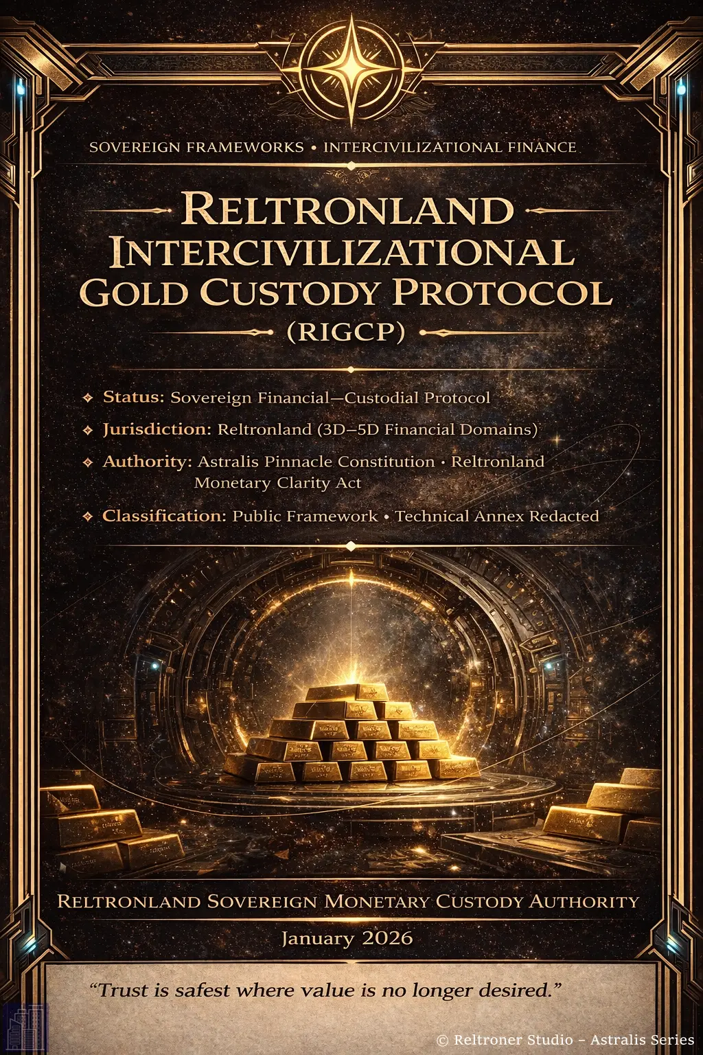 Reltronland Intercivilizational Gold Custody Protocol (RIGCP)