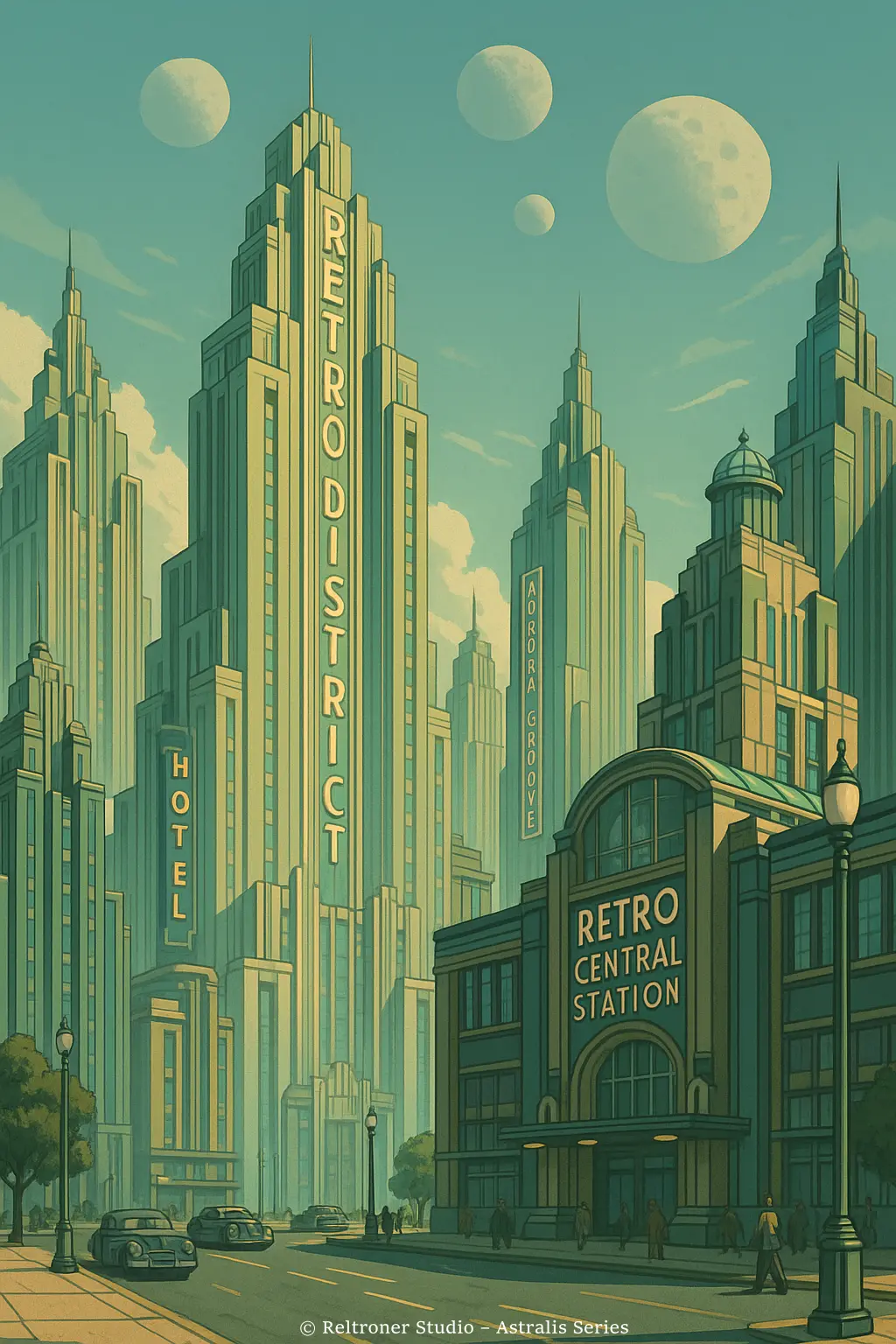 🏙️ Retro District — Heritage Skyscraper Zone of Reltronepolis